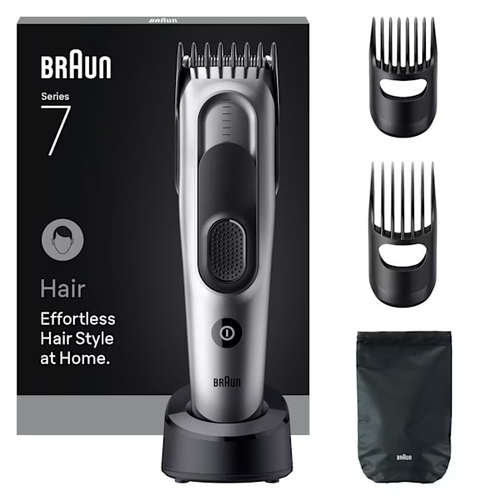 Taglia capelli Taglia capelli Braun HC7590 SERIES 7 Hair Clipper Silver e Black (ord.min.1.00 unità)
