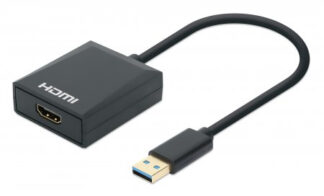 Adattatore video Manhattan 153690 IADAP USB3 HDMIM Black Adattatore video (ord.min.1.00unità)