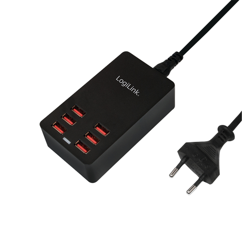 Caricabatterie USB Caricabatterie Logilink PA0139 IPW USB 6P32W Black (ord.min.1.00 unità)