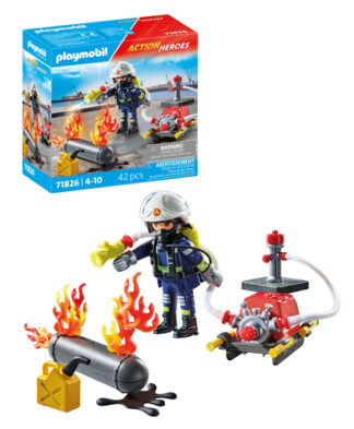 Costruzioni Costruzioni Playmobil 71826 ACTION HEROES Pompiere con pompa d'acqua (ord.min.1.00 unità)