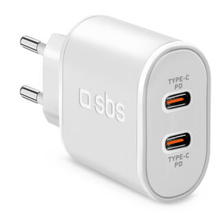Caricabatterie USB Caricabatterie Sbs TETRPD20CCW WALL CHARGER 20W Dual Port White (ord.min.1.00 unità)
