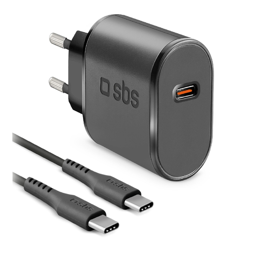 Caricabatterie USB Caricabatterie Sbs TEKITTRTC15W WALL CHARGER KIT 15W Black (ord.min.1.00 unità)