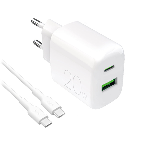 Caricabatterie USB Caricabatterie Puro PUTCUSBAC20WDYKCCWHI PRO LITE 20W Kit White (ord.min.1.00 unità)