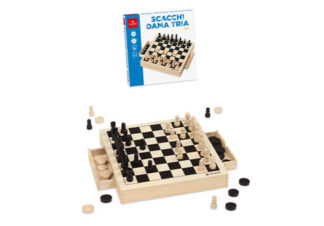Gioco di società Gioco Dal Negro 53490 Scacchi Dama Tria in Legno (ord.min.1.00 unità)