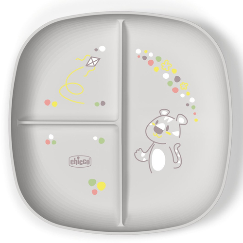 Piatto fondo bimbo Piatto fondo bimbo Chicco 00016003350000 porzionato 3P Grigio (ord.min.1.00 unità)