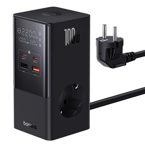 Presa filtrata Presa filtrata Baseus E00023609113 00 POWERCOMBO Tower 100W Black (ord.min.1.00 unità)