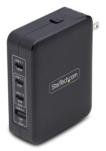 Caricabatterie USB Caricabatterie Startech.Com 3114GCU WALL CHARGER 140W GaN Black (ord.min.1.00 unità)