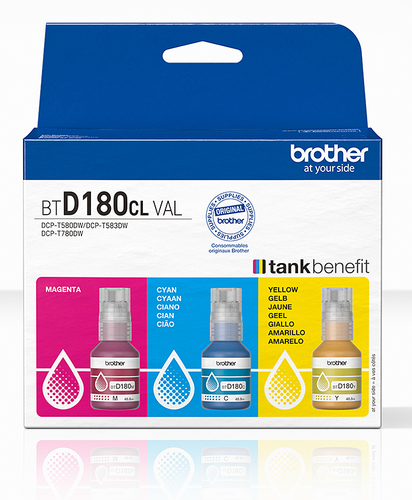 Set cartucce stampante Set cartucce stampante Brother BTD180CLVAL TANKBENEFIT (ord.min.1.00 unità)