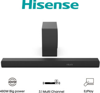 Soundbar Soundbar Hisense 20014434 HS SERIES 3.1 Subwoofer Wireless HS3100 Blac (ord.min.1.00 unità)