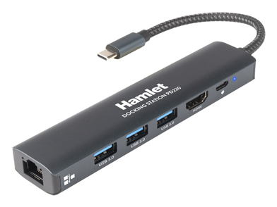 Hub multiporta HUB Hamlet HDKC PD220 USB C Docking Station Gray (ord.min.1.00 unità)