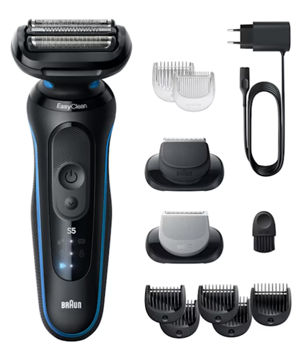 Rasoio barba elettrico Rasoio barba Braun 52 B1650S SERIES 5 EasyClean Black e Blue (ord.min.1.00 unità)