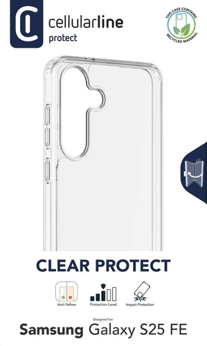 Cover Cover Cellular Line CLEARDUOGALS25FET GALAXY AI S25 FE CLEAR STRONG Cl (ord.min.1.00 unità)