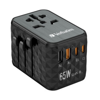 Adattatore da viaggio Adattatore da viaggio Verbatim 32120 Gan iii travel adapter uta-05 Bla (ord.min.1.00 unità)