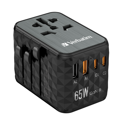Adattatore da viaggio Adattatore da viaggio Verbatim 32120 Gan iii travel adapter uta-05 Bla (ord.min.1.00 unità)