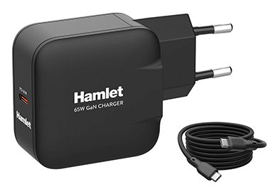 Caricabatterie USB Caricabatterie Hamlet XPDG 65WC20 65W GaN Black (ord.min.1.00 unità)