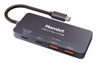 Hub USB Hub USB Hamlet XHUB 432C 10G Y 3.2 Black (ord.min.1.00 unità)