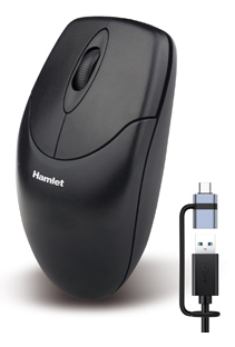Mouse Mouse Hamlet XMICEU2 CX USB Black (ord.min.1.00 unità)