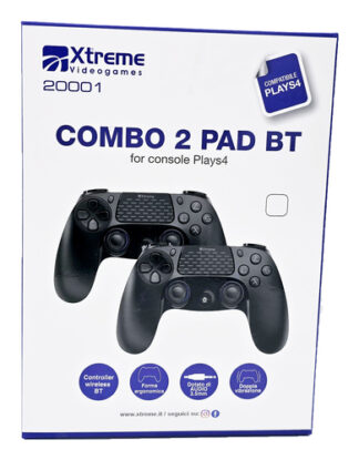 Gamepad Gamepad Xtreme 20001 PLAYSTATION 4 Combo 2 Pad BT Black (ord.min.1.00 unità)
