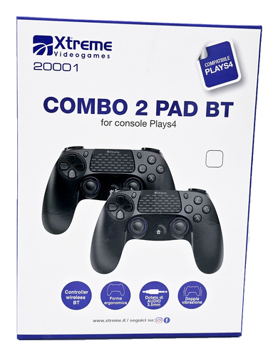 Gamepad Gamepad Xtreme 20001 PLAYSTATION 4 Combo 2 Pad BT Black (ord.min.1.00 unità)
