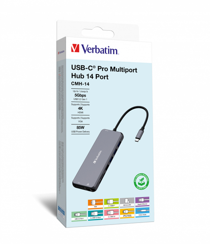 Hub multiporta HUB Verbatim 32154 CMH 14 Gray (ord.min.1.00 unità)