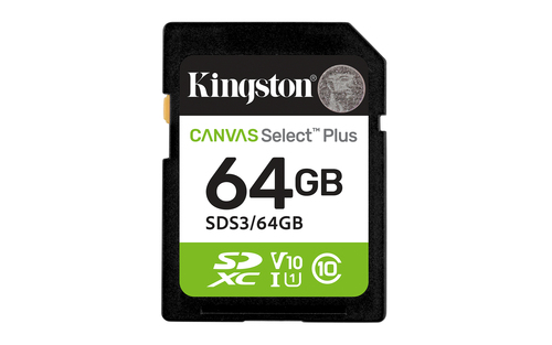 Scheda di memoria Scheda di memoria Kingston SDS3 64GB CANVAS SELECT PLUS (ord.min.1.00 unità)