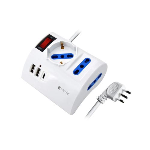 Multipresa tavolo Multipresa tavolo Techly IUPS-PCP-3DESK-USBC 10/16A Bianco (ord.min.1.00 unità)
