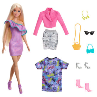 Set bambola Set bambola Mattel HYT61 BARBIE con 3 outfit completi (ord.min.1.00 unità)
