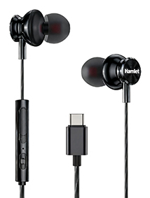 Auricolari microfono filo Auricolari microfono filo Hamlet HHEADM IEC USB C Black (ord.min.1.00 unità)