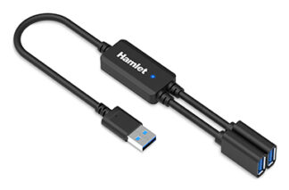 Hub USB Hub USB Hamlet XHUB 02UA 5GY 3.0 Black (ord.min.1.00 unità)