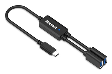 Hub USB Hub USB Hamlet XHUB 02UC 5GY 3.1 Black (ord.min.1.00 unità)