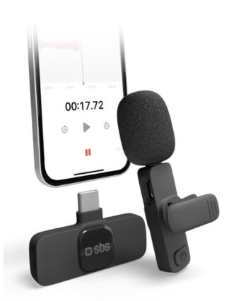 Kit microfono Sbs TEMICTYCBTK wireless con ricevitore e clip Black Kit microfono (ord.min.1.00unità)