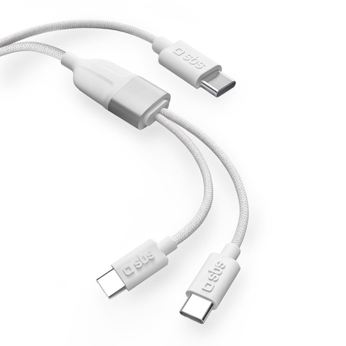 Cavo USB C Cavo USB C Sbs TECABLETCC2IN1 SPLITTER Y 60W White (ord.min.1.00 unità)