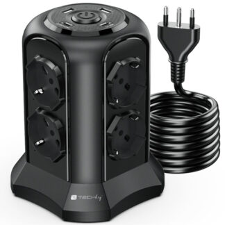 Presa filtrata Presa filtrata Techly 620553 IUPS PCP TOWER02 Black (ord.min.1.00 unità)