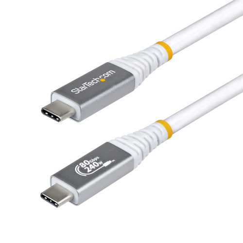 Cavo USB C Cavo USB C Startech.Com CC150CM80GUSB4CABLEW 240W USB4 White e Silver (ord.min.1.00 unità)