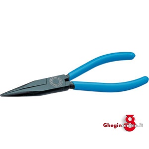 PINZE CON BECCHI MEZZOTONDI LUNGHI TESTA LACCATA NERA E IMPUGNATURE PLASTIFICATE 247G 200 PINZE BECCHI1/2TONDI L long chain nose pliers Orig. Gedore