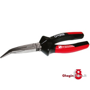 PINZE CON TRONCHESE BECCHI MEZZOTONDI CURVI IMPUGNATURE ISOLATE 252GE 200 PINZE CON TRONCHESE long chain nose pliers, 45° bended nose Prod. SCU
