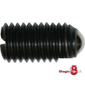 PRESSORI A MOLLA FILETTATI TIPO CON SFERA E INTAGLIO A GIRAVITE, SPINTA MAGGIORATA 2812E 20 PRESSORI MOLLA FILETT. spring plungers with thread Prod. SCU