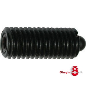 PRESSORI A MOLLA FILETTATI CON PUNTALE A TESTA TONDA 2812L 24 PRESSORI MOLLA FILETT. spring plungers with thread Prod. SCU