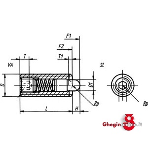 PRESSORI A MOLLA FILETTATI CON PUNTALE A TESTA TONDA IN PLASTICA 2812M 8 PRESSORI MOLLA FILETT. spring plungers with thread Prod. SCU - immagine 2