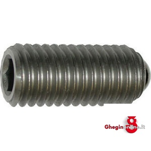 PRESSORI A MOLLA FILETTATI TIPO CON SFERA AD ESAGONO INCASSATO, IN ACCIAIO INOSSIDABILE 2812R 24 PRESSORI MOLLA FILETT. spring plungers with thread Prod. SCU