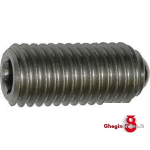 PRESSORI A MOLLA FILETTATI TIPO CON SFERA AD ESAGONO INCASSATO E SPINTA MAGGIORATA, IN ACCIAIO INOSSIDABILE 2812T 24 PRESSORI MOLLA FILETT. spring plungers with thread Prod. SCU