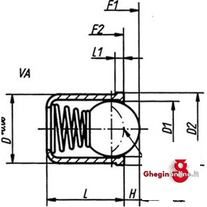 PRESSORI A MOLLA LISCI,TOLLERANZA SUL Ø D:+0,08 2812V 6 PRESSORI MOLLA LISCI smooth spring plungers Prod. SCU - immagine 2