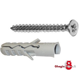 TASSELLI DI FISSAGGIO AD ESPANSIONE IN NYLON, CON VITE ZINCATA 2813B 10 TASSELLI AD ESPANSIONE fixing plugs Prod. SCU