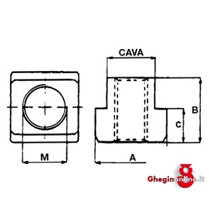 TASSELLI FILETTATI QUADRI 2829F 8 TASSELLI FILETT.QUADRI clamping devices Prod. SCU - immagine 2
