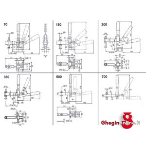 ELEMENTI DI FISSAGGIO RAPIDO TIPO VERTICALE, BASE PIANA 2831GA 200 ELEMENTI FISS. RAPIDO clamping devices Prod. SCU - immagine 2