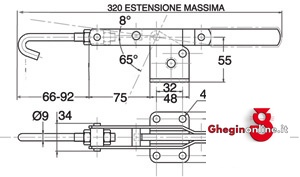 ELEMENTI DI FISSAGGIO RAPIDO TIPO A TIRANTE CON GANCIO, BASE PIANA 2831GP ELEMENTI FISS. RAPIDO clamping devices Prod. SCU - immagine 2