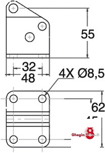SUPPORTO DI AGGANCIO, PER ART. 2831GP 2831GR ELEMENTI FISS. RAPIDO clamping devices Prod. SCU - immagine 2