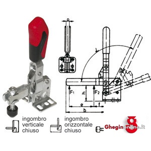 ELEMENTI DI FISSAGGIO RAPIDO TIPO VERTICALE, BASE PIANA 2832GA 6 ELEMENTI FISS. RAPIDO clamping devices Prod. SCU - Orig. AMF