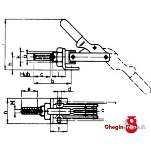 ELEMENTI DI FISSAGGIO RAPIDO TIPO A SPINTA E TRAZIONE, BASE PIANA 2832GL 5 ELEMENTI FISS. RAPIDO clamping devices Prod. SCU - Orig. AMF - immagine 2