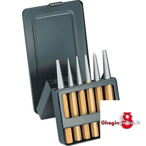 ASSORTIMENTI PUNZONI 6 PZ. IN CASSETTA METALLICA SNODATA 2937GC ASSORTIMENTI PUNZONI drift-punch-sets Orig. Gedore